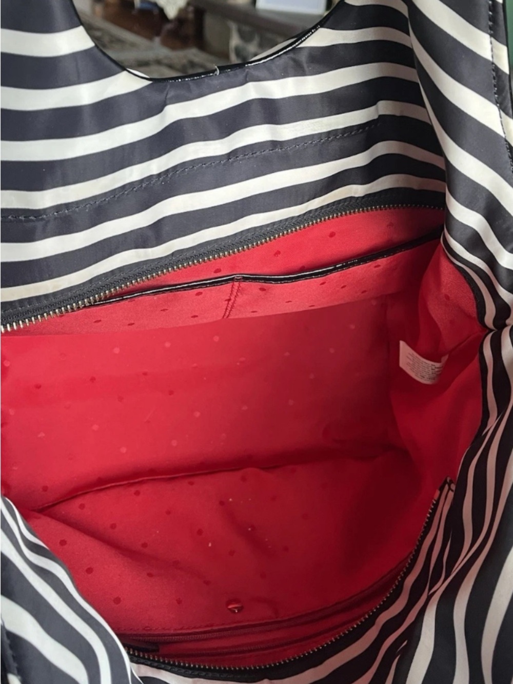 kate spade Black & White Striped Bow Handbag/Tote - Picture 16 of 16